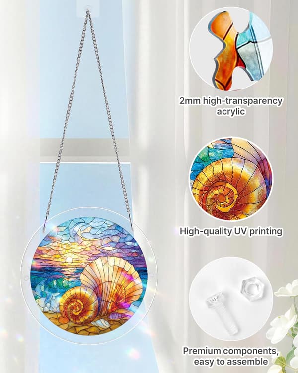 Akryl Suncatcher Pussel, Ocean Echo Shell-18,8 cm Ocean Echo Shell