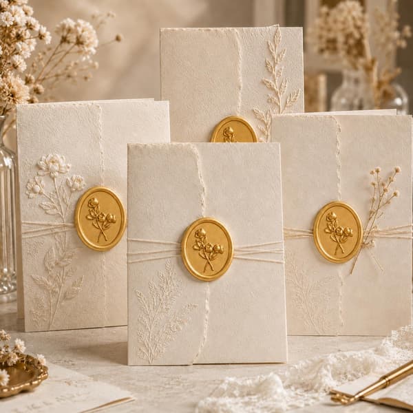25 stk. gull 3D blomster selvklebende voksseglklistremerker 25PCS Gold