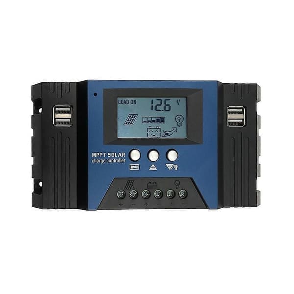 100A MPPT Solar Laderegulator 12/24V Autofokus Solcellepanel Regulator Batteri Intelligent Kontroller