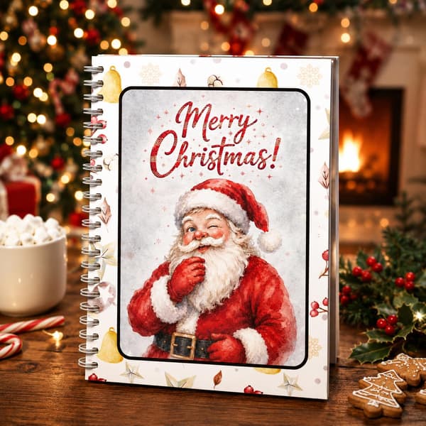 Julklappskortbok för barn, tomte glad julklappskortshållare Santa Book