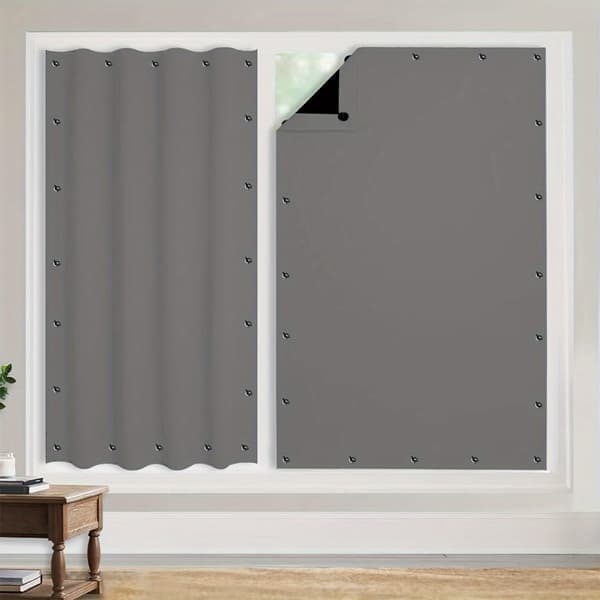 Bærbart mørklægningsgardin med sugekopper, justerbart lysblokerende polyesterpanel til soveværelse, børneværelse, rejser, 130x200cm sort