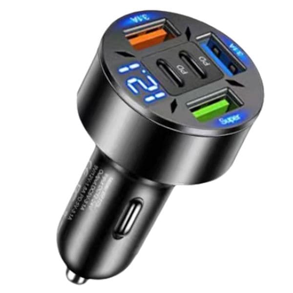 4 USB-portar Supersnabb QC3.0+PD billaddareadapter för iPhone Android UK