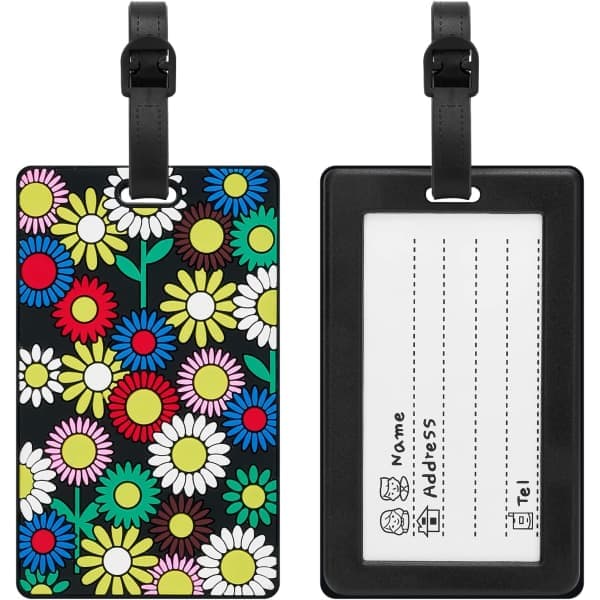 Bagagebrickor 2-pack, Bagagebrickor Resväska ID Visitkortshållare/rese-ID-bricka (Solros)