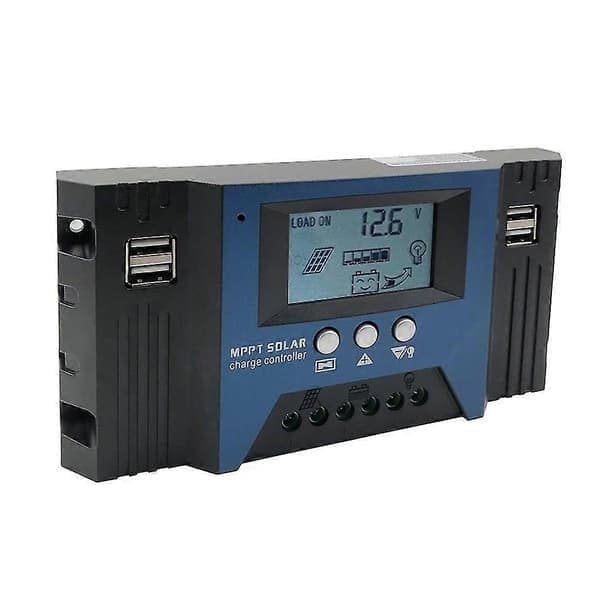 100A MPPT Solar Laderegulator 12/24V Autofokus Solcellepanel Regulator Batteri Intelligent Kontroller