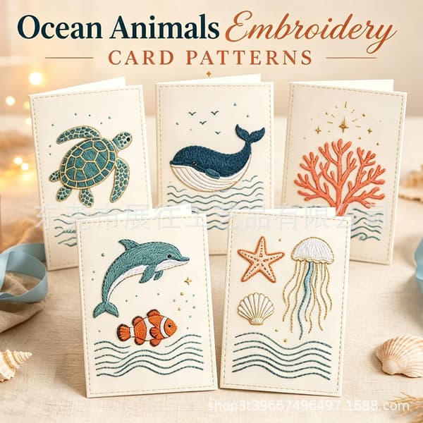DIY-sett for håndbroderte julekort - Stil H Style H
