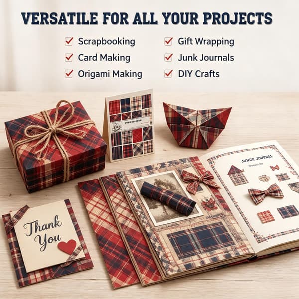 12 STK Klassisk, Ternet Scrapbogspapir, Junk Journal, Baggrundskarton Checkered pattern