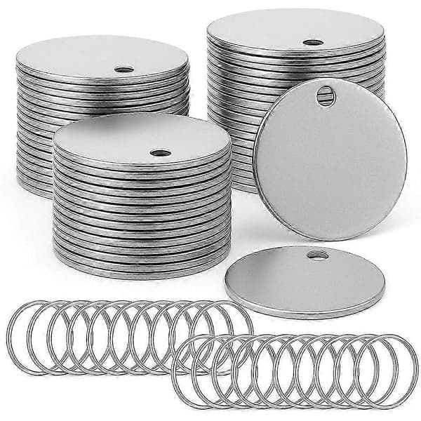 100 stk. metal hundetegn til stempling, nøgletags i rustfrit stål til gravering, metalstemplingsblanketter