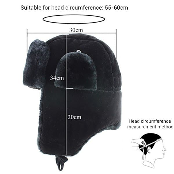 Russisk Ushanka Badge Bomber Hat Pilot Hat Vinterhue med øreklapper Varm Vinterhue