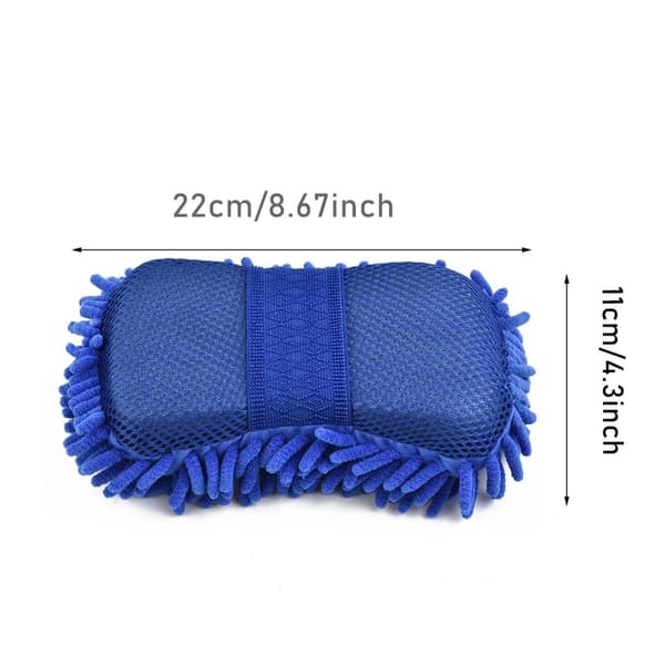 Mikrofiber Chenille Bilvasksvamp med Elastisk Stropp, Ripefri Ultraabsorberende Vaskehanske for Profesjonell Bilpleie, Lofri