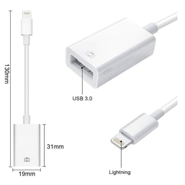 iPhone-adapter til USB - USB 2.0 hunn til Lightning - OTG
