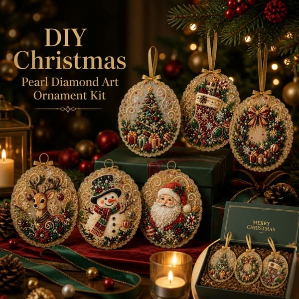Juleperleperlekunstsett, DIY Solfangerhåndverk, Feriehengende Dekor (#E, 8 tommer) 8 in #E