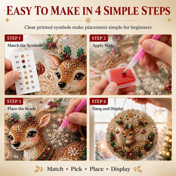 Jul Pärla Diamantmålning Solfångare Kit, DIY Hantverk (#E, 20cm) 8in #E