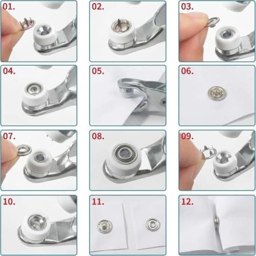 IMNTHO 100 uppsättningar 9,5 mm metalltryckknappar med tryckknappstång