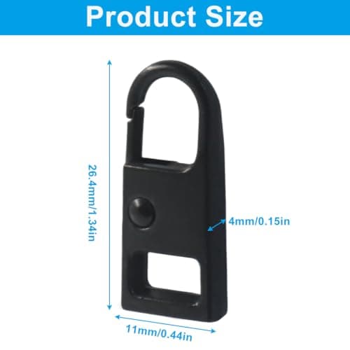 BAPLFT 8 stk. lynlåsgreb i metal, 2,6 cm, sort Black