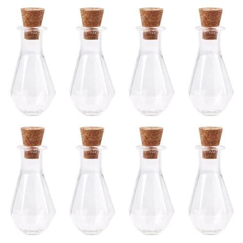 10 st små glasflaskor med korkproppar, vasformade miniglasflaskor pärlbehållare för DIY-konsthantverk bröllop Vase #4