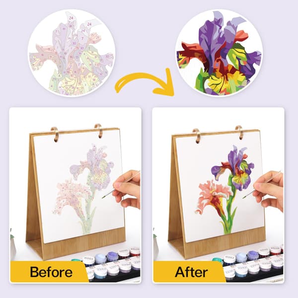 Lnjsipam Mal efter Tal Kalender 2027 - Blomstermaleri med Tal som Gave Flower