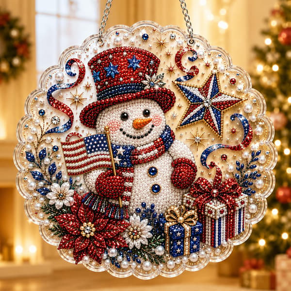 Jul Pärla Diamantmålning Solfångare DIY Kit (Stil 2, 8 tum) 8inch Style 2