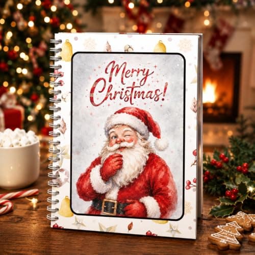 Julklappskortbok för barn, tomte glad julklappskortshållare Santa Book