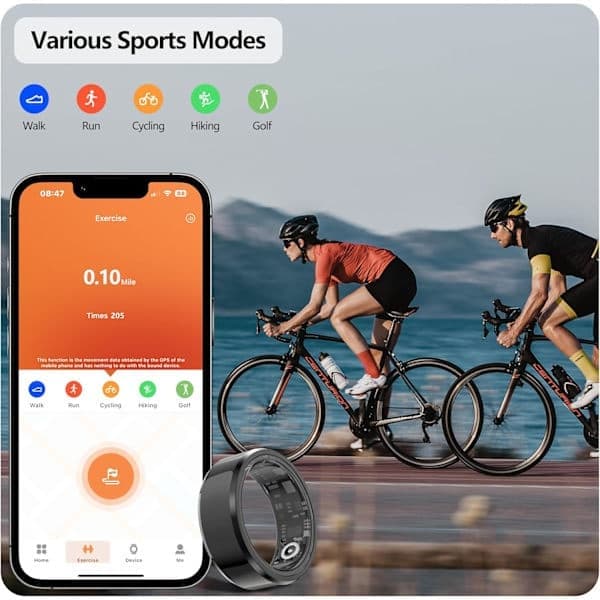 Smart Ring Aktivitetsmåler Skridttæller Søvnmonitor Vandtæt Lang Batterilevetid Ios Android Sølv Nr.11 Sølv Nr.9