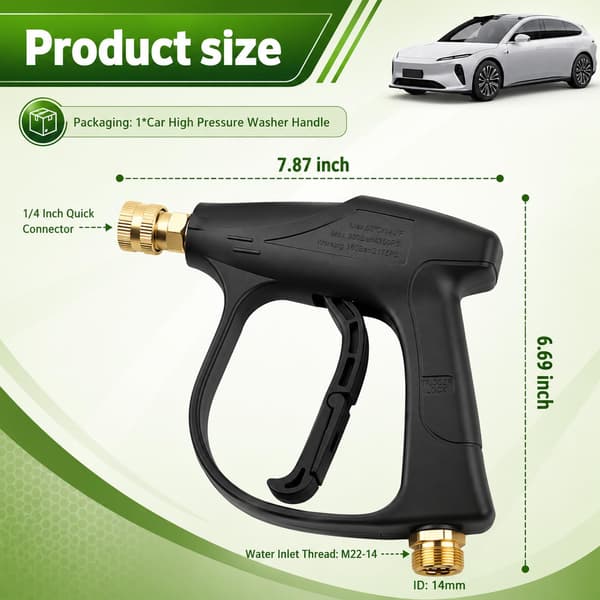 Bil kort högtryckstvättspistol, högtryck 4350 PSI Max Stubby
