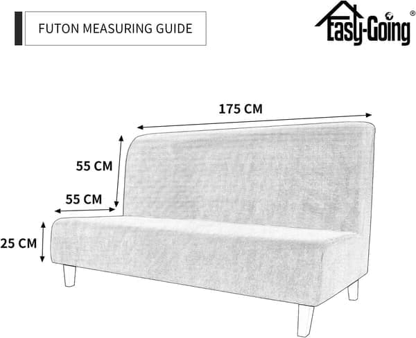Fleece Stretch Sofabetræk - Spandex Skridsikkert Blødt Sofabetræk, med Elastisk Bund til Børn, Kæledyr (Futon, Sort)