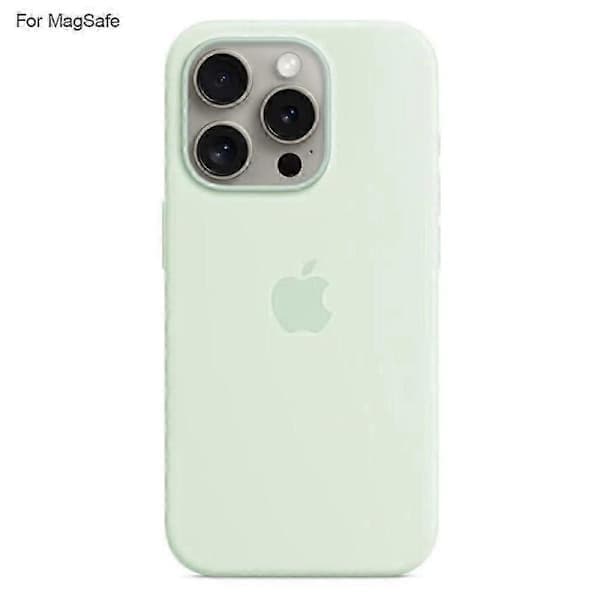 Mobilskal för iPhone 15 Pro Max, MagSafe-kompatibelt, Silikon, Grön Mintgrön Mint Green