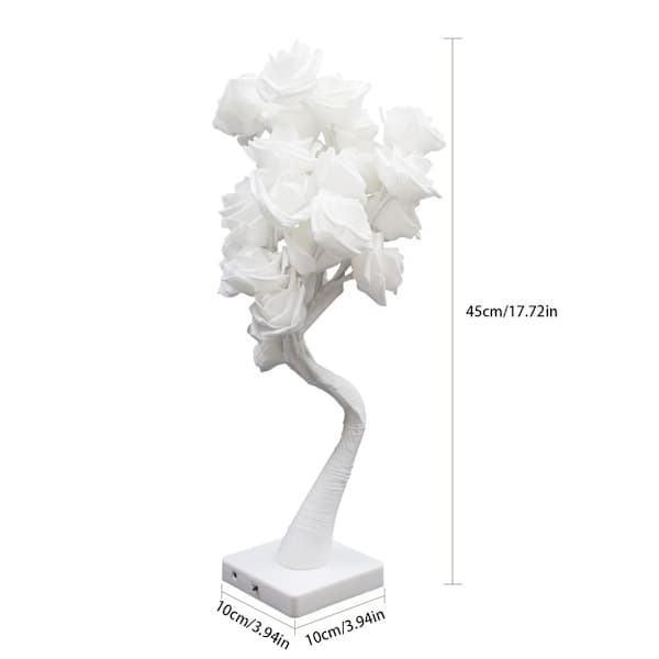 LED skrivebordslampe i roseform, blomstrende roselampe