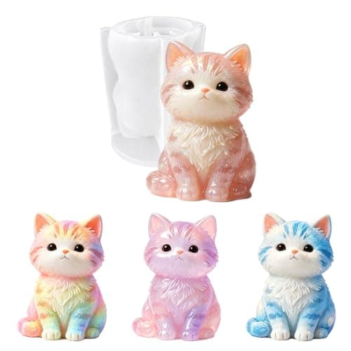 3D Kat Silikoneform, Sød Kat Epoxyharpiksform til Betonstøbning Cat