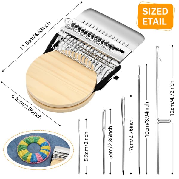 PatchMaker 2.0 Kit, Xincarimo Mini Bærbar Lapning Vævekit, Patchwork Væveværktøjssæt til Hurtig Syreparation, Vævestrikkesæt til