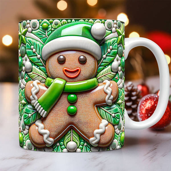 3D-printad julklappsmugg, miljövänlig och hållbar, modern design, stil E. E E