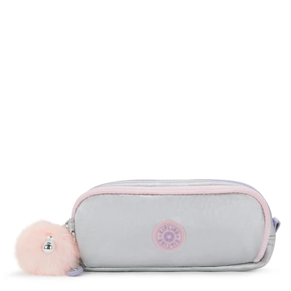 Kipling Gitroy Penalhus i Metallic: Kontorartikler Medium Silver Glow Metallic