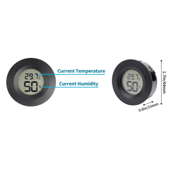 Mini hygrometer termometer, LCD digital hygrometer, lille indendørs hygrometer termometer, hjemmetermometer hygrometer, krybdyr 6 stk. 6pc