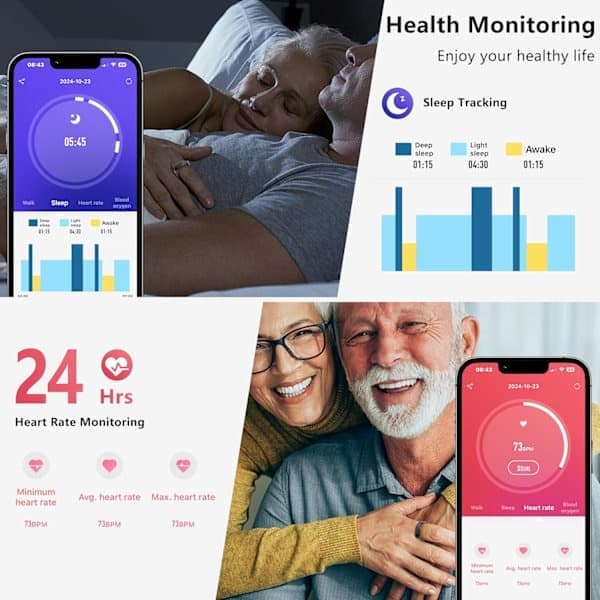 Smart Ring Aktivitetsmåler Skridttæller Søvnmonitor Vandtæt Lang Batterilevetid Ios Android Sølv Nr.11 Sølv Nr.9