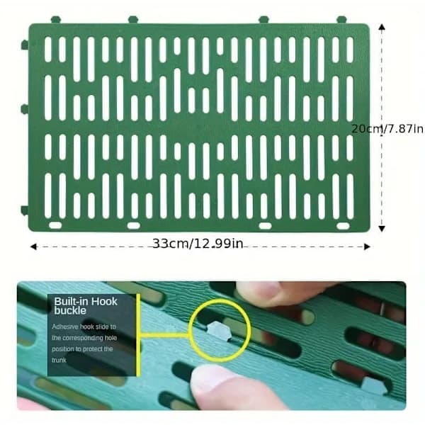 10-pack Växtskydd för Stammar – 33×20cm Skydd med Spänne, Stapelbart & Utbyggbart Trädskydd grönt black