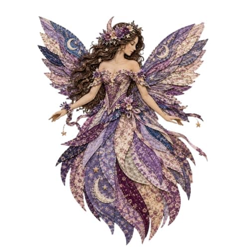 Wegodal Fairy Patchwork DIY, Morsomt Blomsterfe Patchwork Sysett Purple