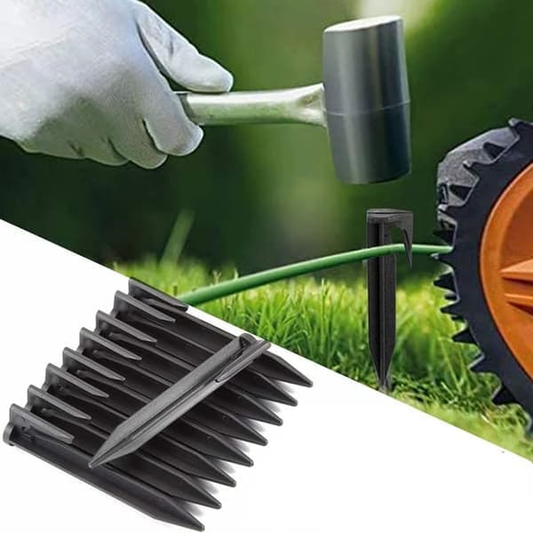 40-pack kabelpinnar, robusta markspikar för robotgräsklippare, definierar trädgårdsgränser
