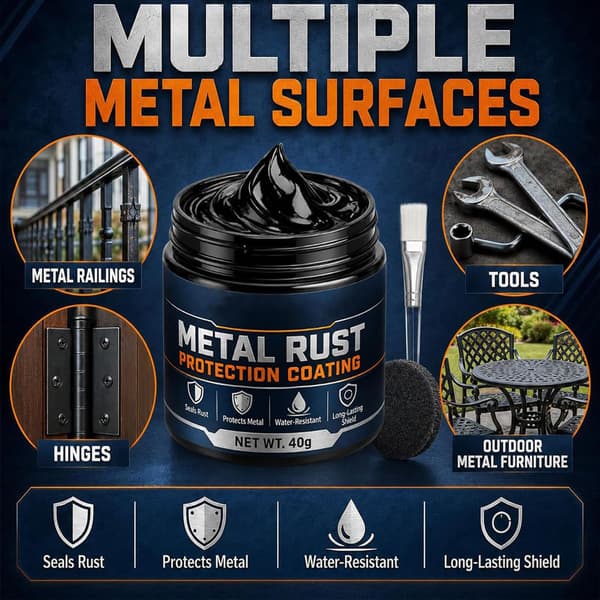 Metal Rustbeskyttelse Sort Reparationspasta, 3-i-1 Anti-Rust Belægning, 2 STK 2PCS