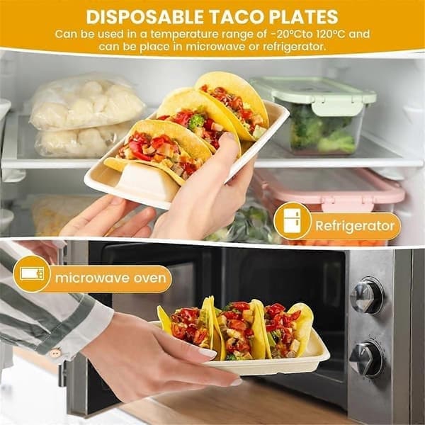 25 st engångs-taco-hållare, taco-bricka, taco-ställ för 3 tacos