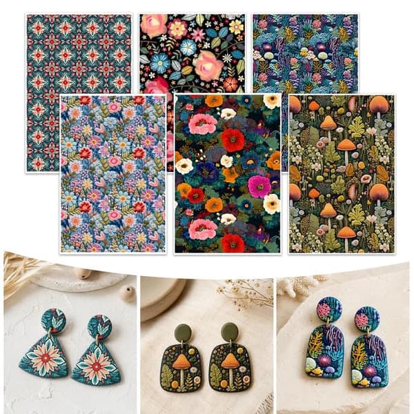 Lertransferpapper, 18 ark mörka skogsvildblomstrande transferark 18Pcs Dark Forest Wildflower