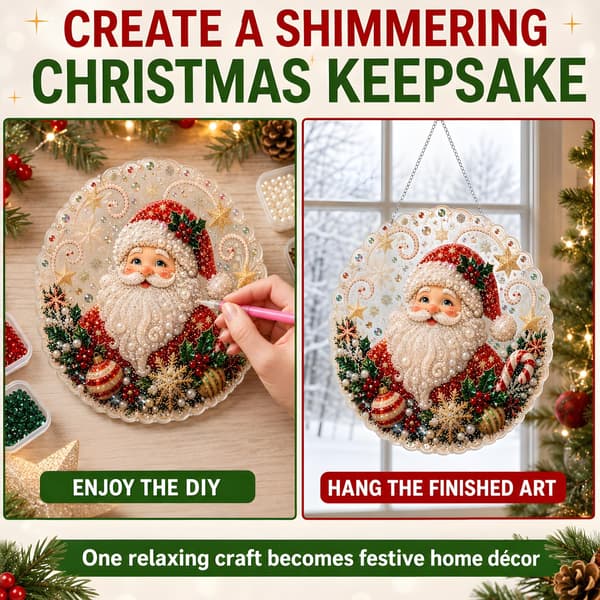 Juleperle Diamantkunst Sæt til Voksne, Gør-det-selv Håndværksdekoration A Style A