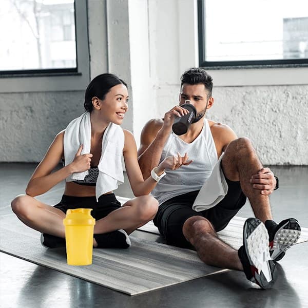 2-pack proteinpulver sportflaska - gul