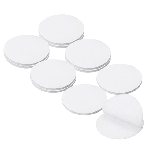 uxcell 10 sett borrelås rund veggmonteringstape med lim 2\"x2\" hvit White