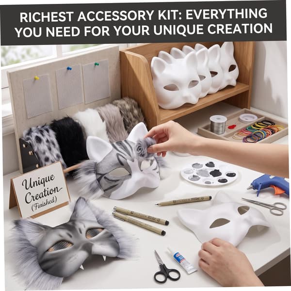 Therian Mask Kit, 29-delars DIY Kattmask Kit Style 2