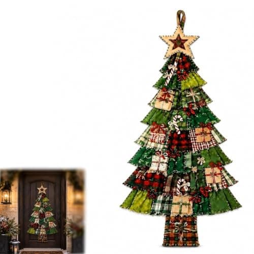 Begyndervenligt DIY Oversized Patchwork Juletræ Dørhængsæt Christmas