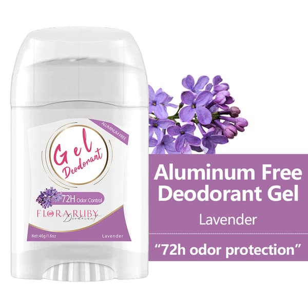 Flora Ruby Lavendel Deodorant Gel, aluminiumfri, 72H luktbeskyttelse, langvarig friskhet, 1,6 oz / 46g Lavender