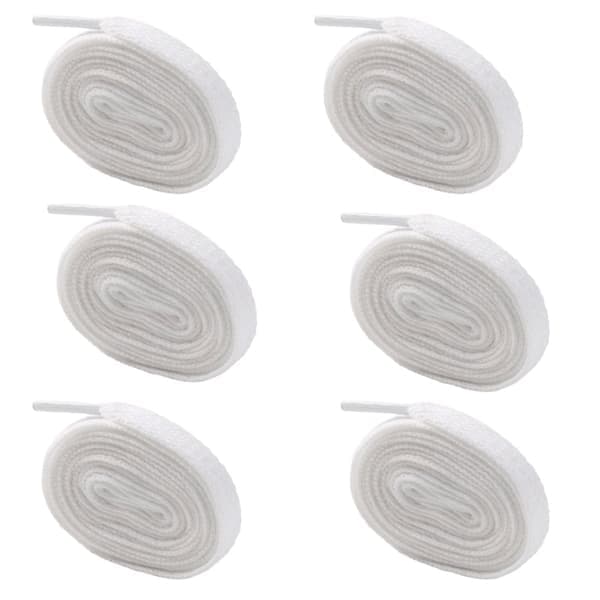 Flate skolisser i polyester, 4 par hvit S hvit S S