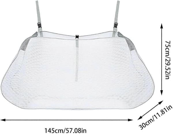 Pool Float Mesh förvaringsväska, Mesh Pool Leksaksväska, Leksaksförvaring för Float med justerbara remmar, hopfällbar - Perfekt Grå Gray