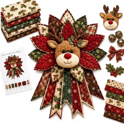 DIY Quiltet Halloween Græskar Dørhænger Sæt Håndlavet Patchwork (Rensdyr) Reindeer
