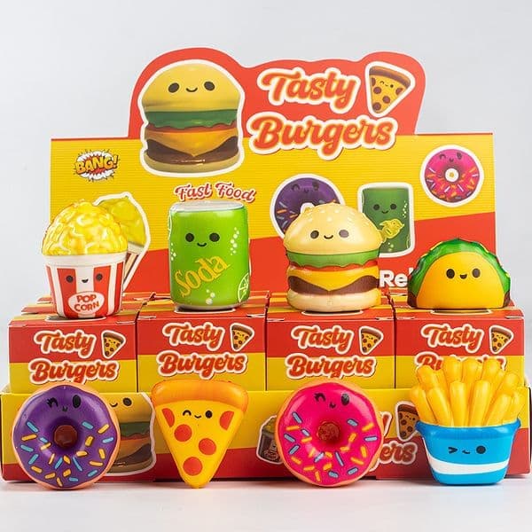 Mini Squish Fast Food Leksaker - 12 - Pack - Stressavlastande Leksaker för Barn C C