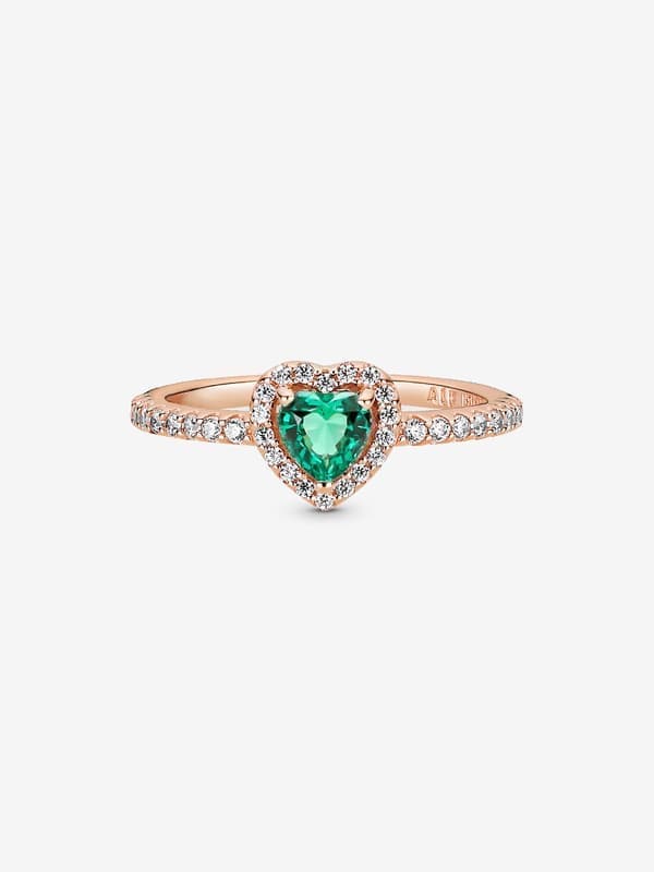 Pandora - Glitrende Forhøyet Hjertering - 14k Rosegullbelegg Omkrets: 56mm Omkrets: 56mm